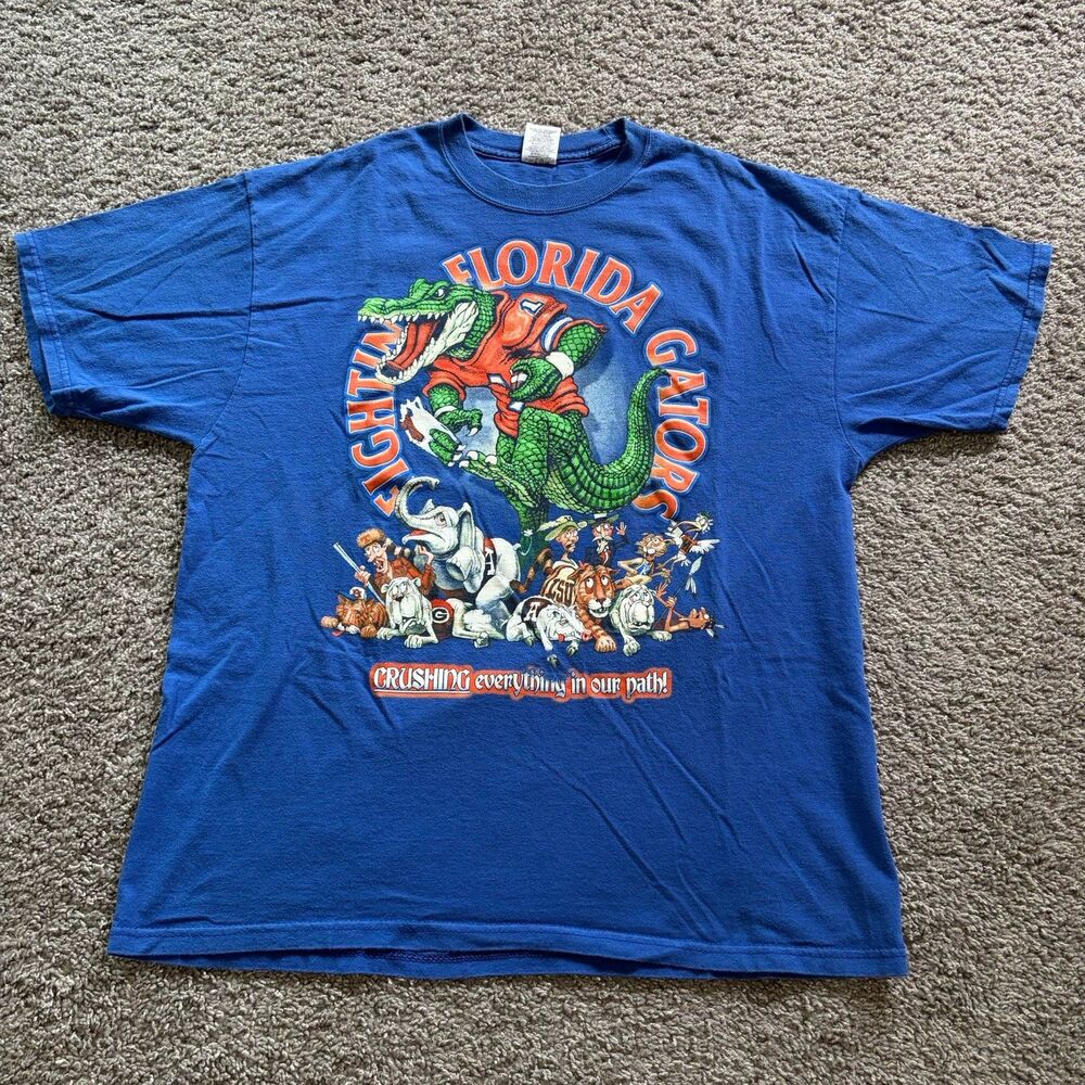 Vintage Florida Gators Football Mascot SEC T Shirt Blue Men’s XL JERZEES Y2K